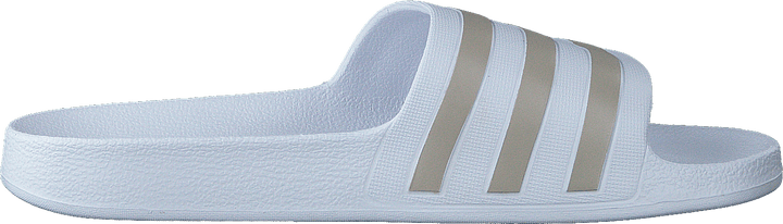 Claquettes Adilette Aqua Blanc nuage / Platine métallisé / Blanc nuage