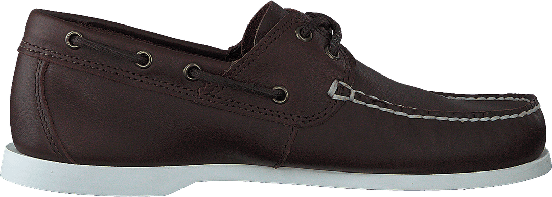 Chaussure bateau Cedar Bay en cuir pleine fleur marron foncé