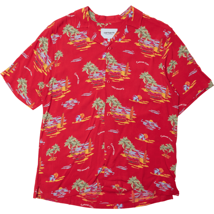 S/s Plažna majica Beach Print, Etna Red /---