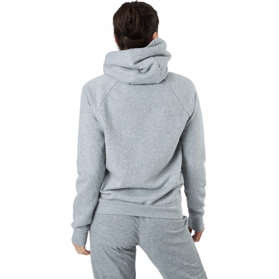 Women's Full-zip Fleece Hoodie Dk Grey Heather/white