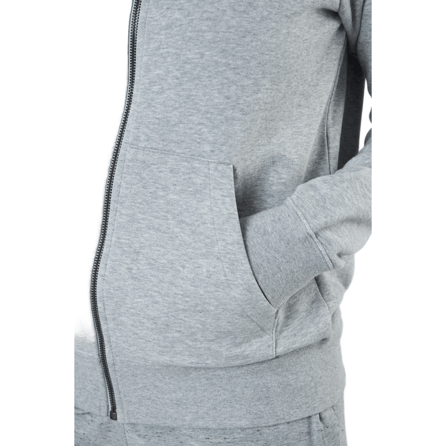 Women's Full-zip Fleece Hoodie Dk Grey Heather/white
