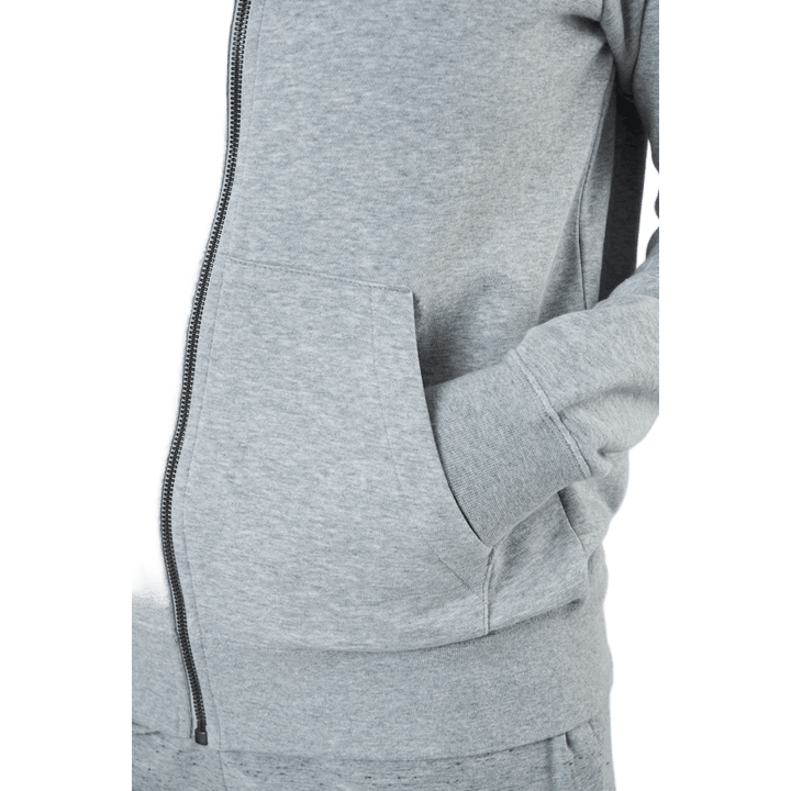 Women's Full-zip Fleece Hoodie Dk Grey Heather/white