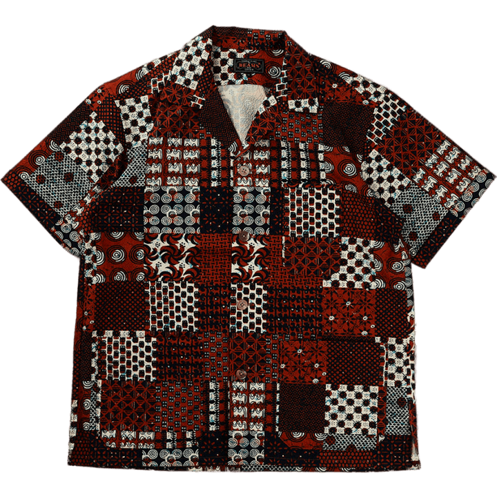 Giacca da spiaggia con stampa seersucker marrone