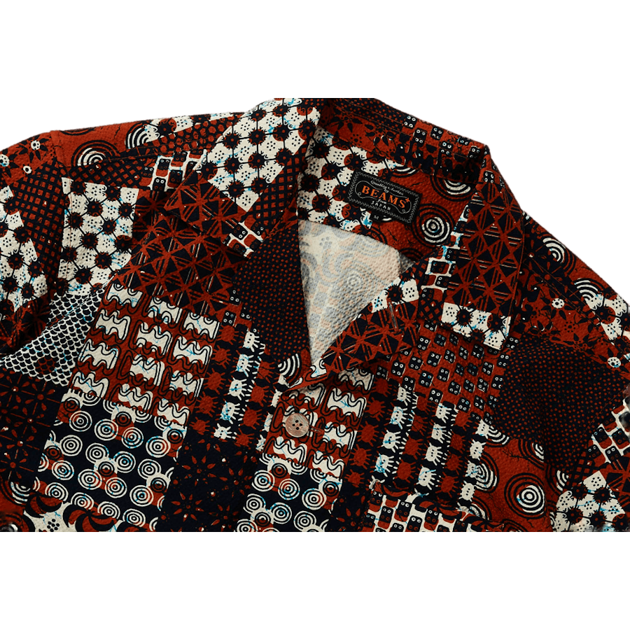 Giacca da spiaggia con stampa seersucker marrone