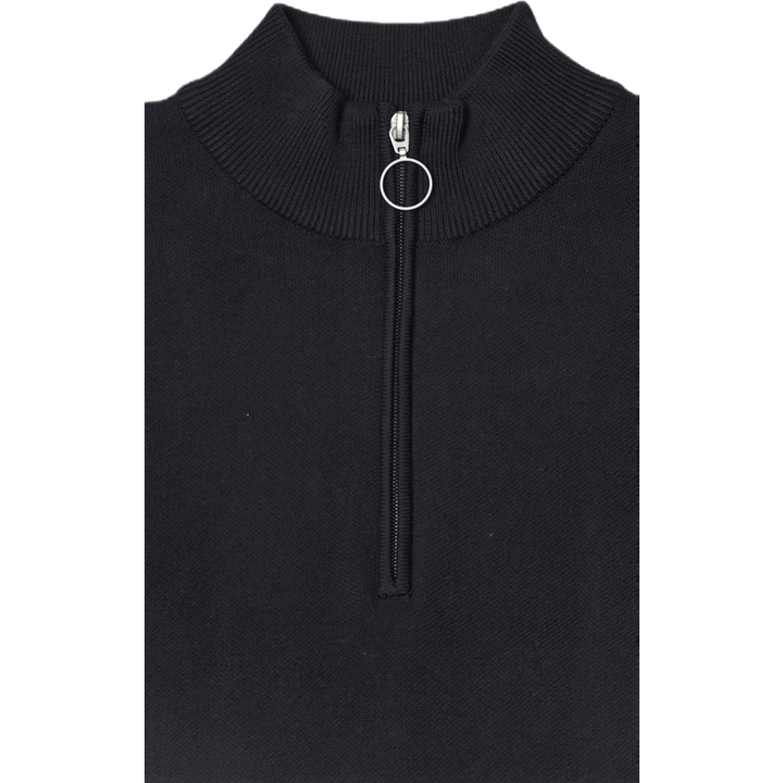 Roy Knit High Neck Zip Black