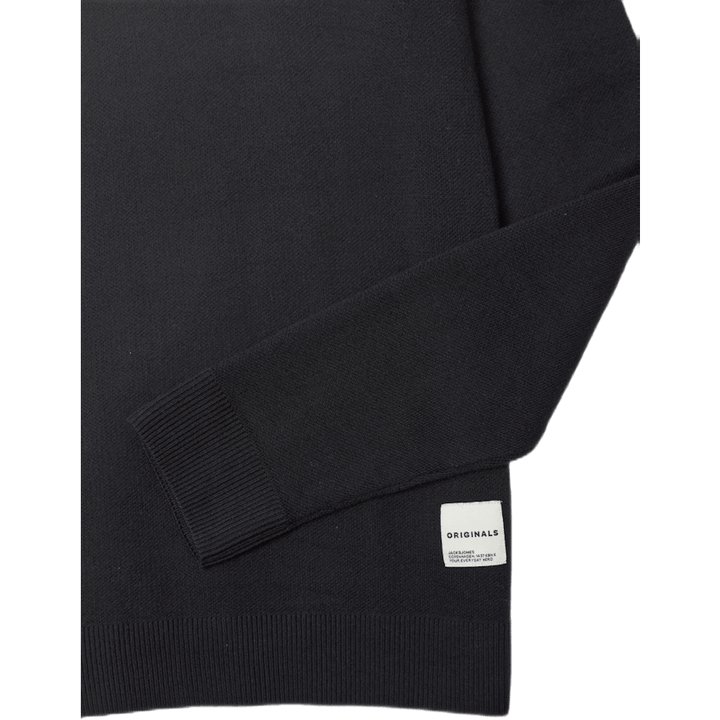 Roy Knit High Neck Zip Black