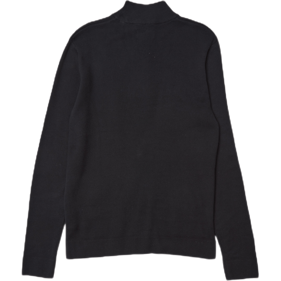 Roy Knit High Neck Zip Black