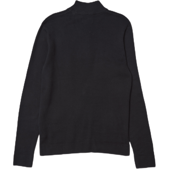 Roy Knit High Neck Zip Black