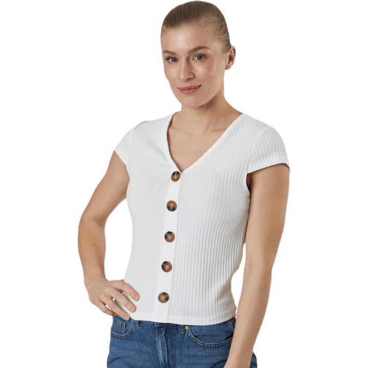 Haut boutonné Nella S/S pour enfant, blanc