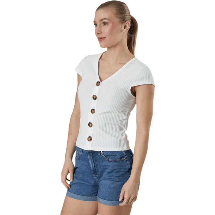 Haut boutonné Nella S/S pour enfant, blanc