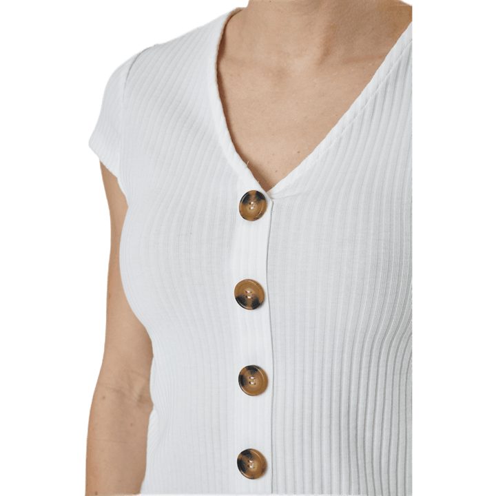 Haut boutonné Nella S/S pour enfant, blanc