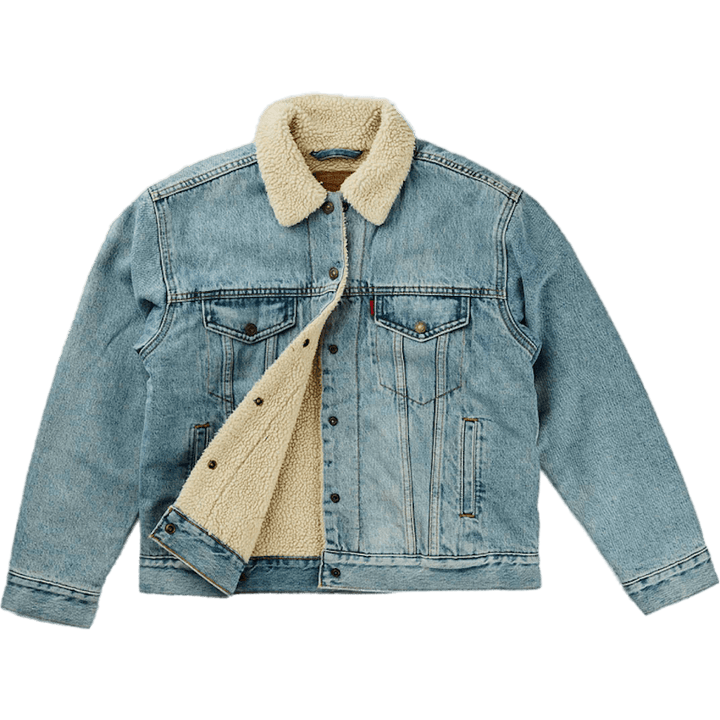 Exbf Sherpa Trucker Strangerwa Light Indigo - Worn In
