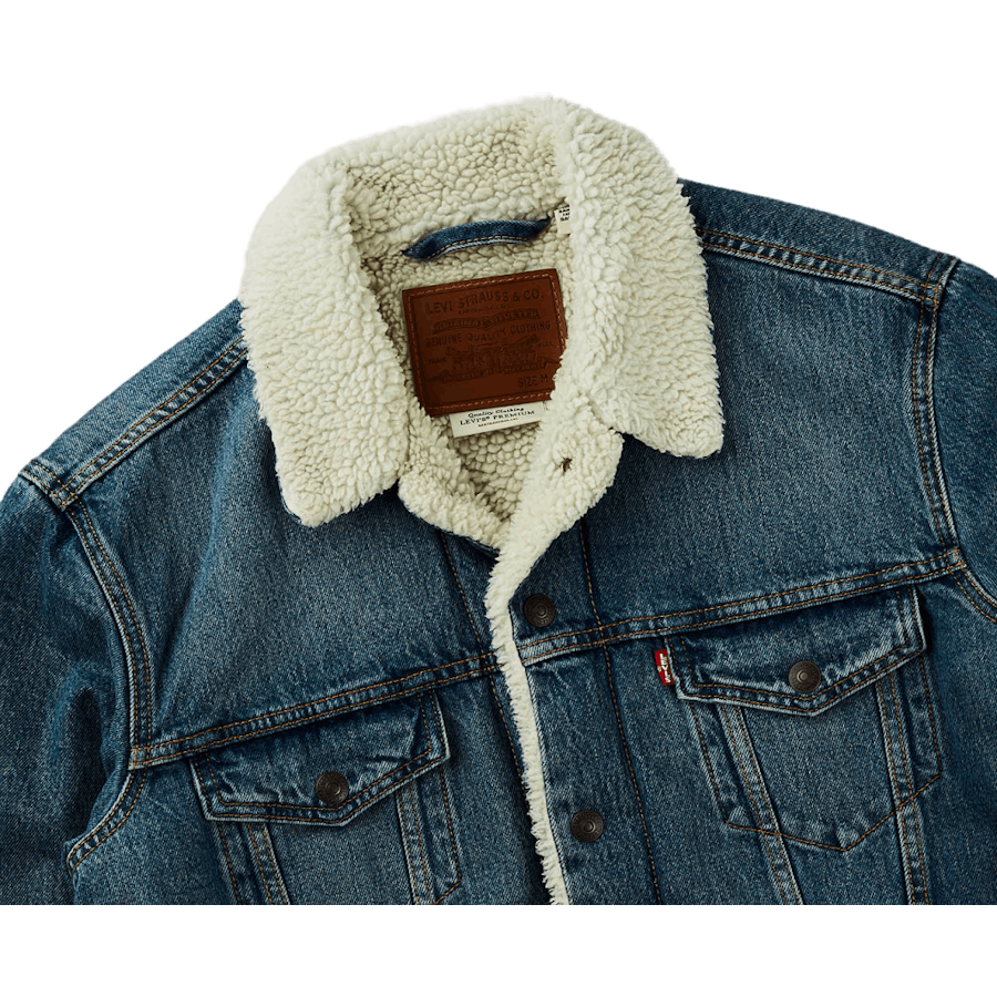 Type 3 Sherpa Trucker Fable Sh Med Indigo - Worn In