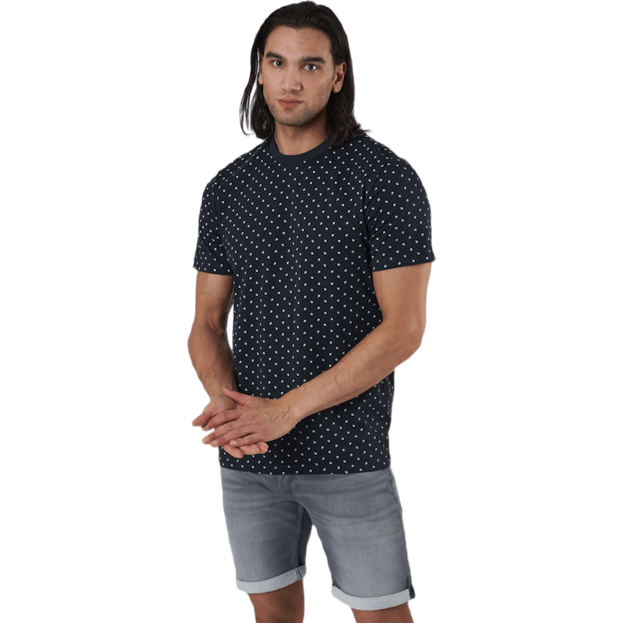 Minimal Aop Tee Ss Crew Neck Blue