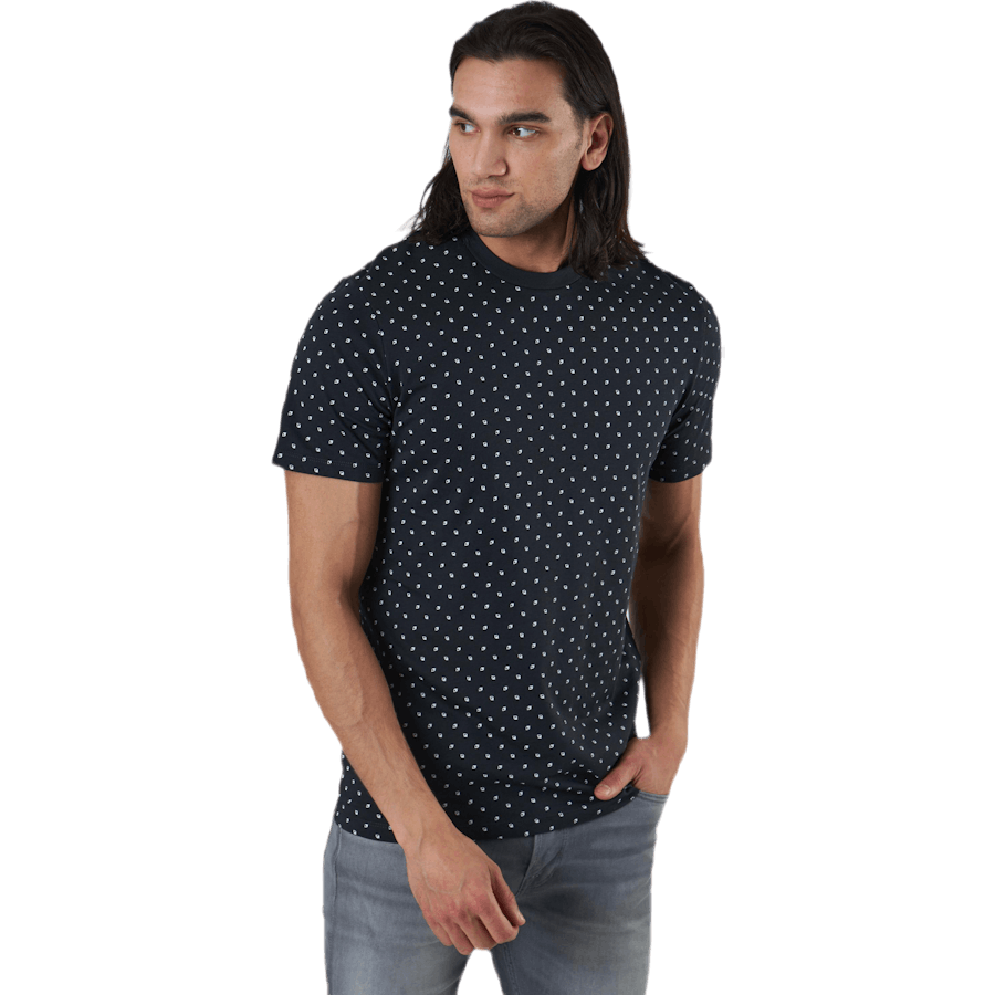 Minimal Aop Tee Ss Crew Neck Blue
