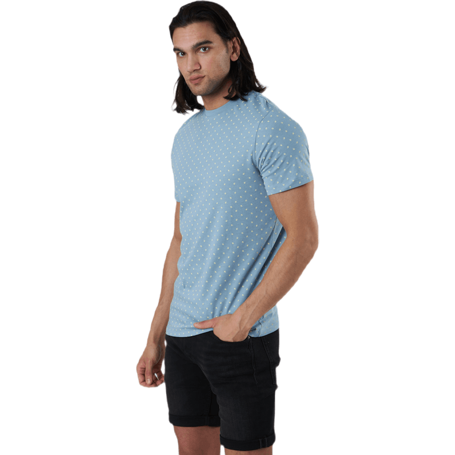 Minimal Aop Tee Ss Crew Neck Blue