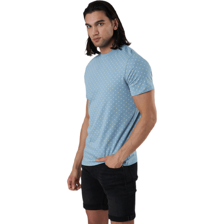 Minimal Aop Tee Ss Crew Neck Blue
