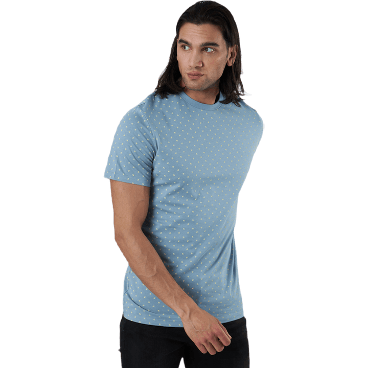 Minimal Aop Tee Ss Crew Neck Blue