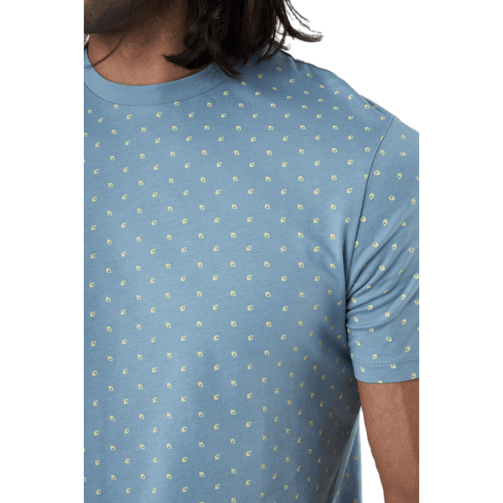 Minimal Aop Tee Ss Crew Neck Blue