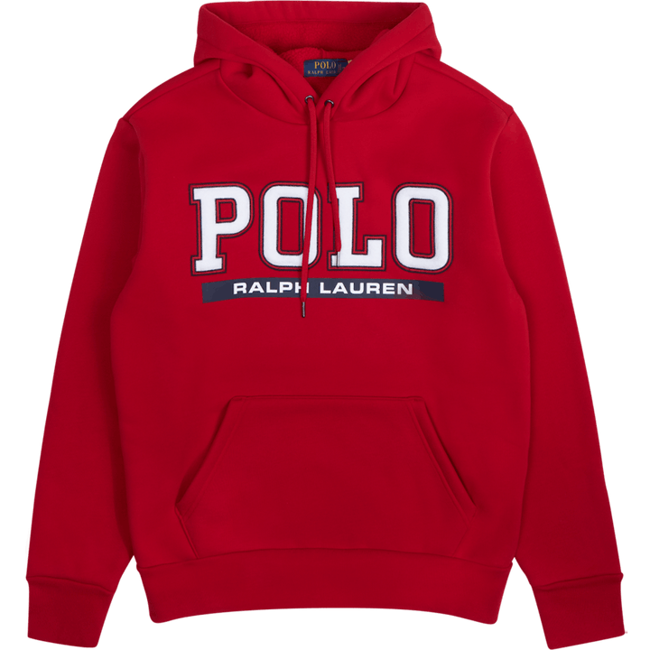 Felpa con cappuccio in pile a doppia maglia rossa