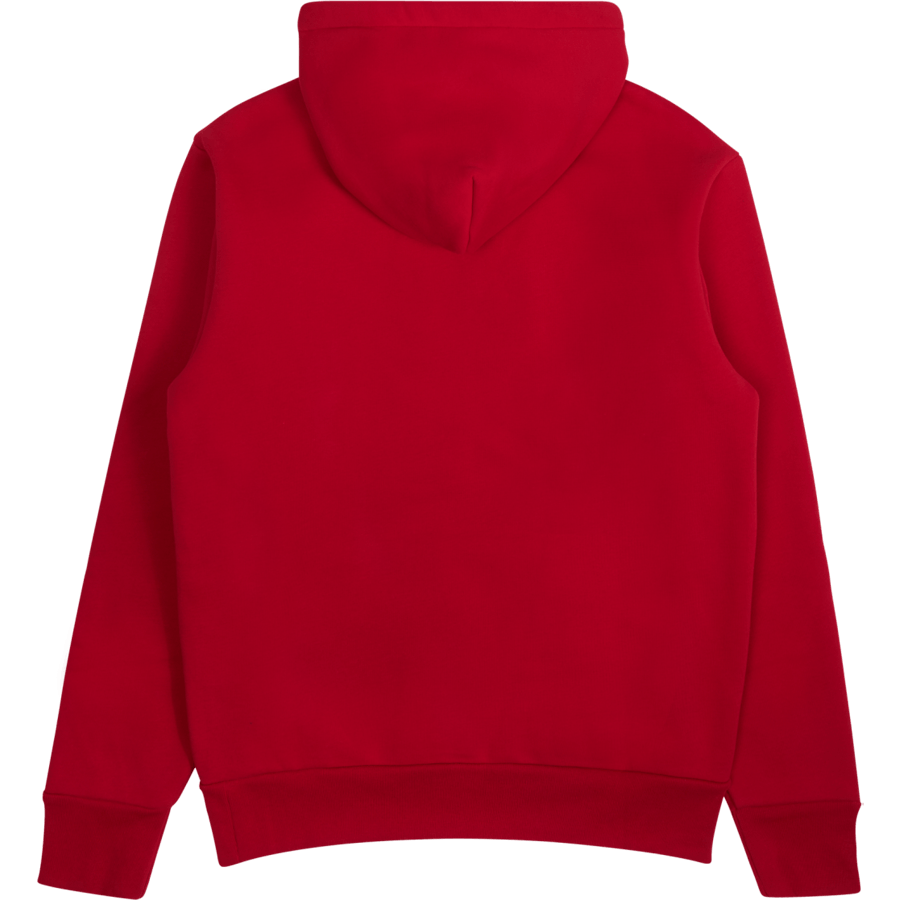 Felpa con cappuccio in pile a doppia maglia rossa