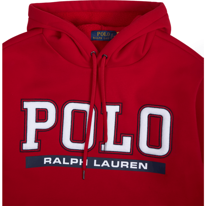 Felpa con cappuccio in pile a doppia maglia rossa