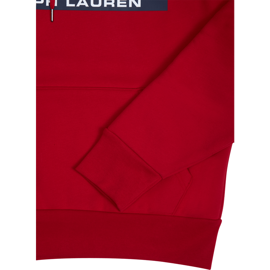 Felpa con cappuccio in pile a doppia maglia rossa