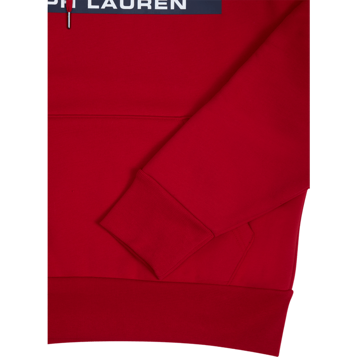 Felpa con cappuccio in pile a doppia maglia rossa