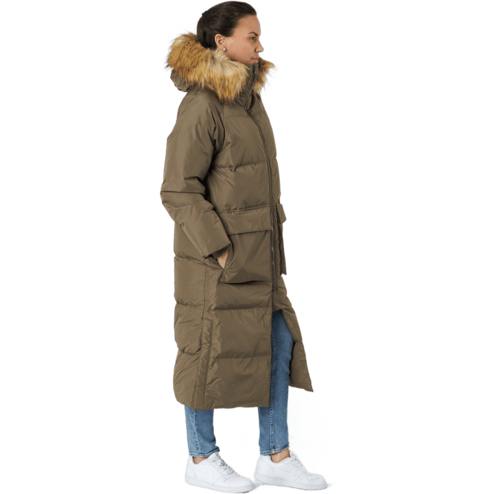 W. Loose Fur Hood Coat Mole