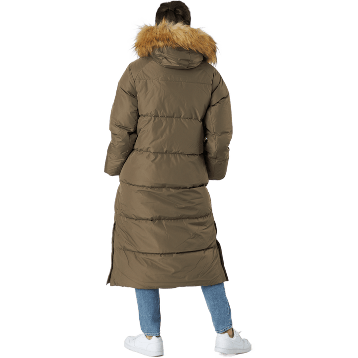 W. Loose Fur Hood Coat Mole