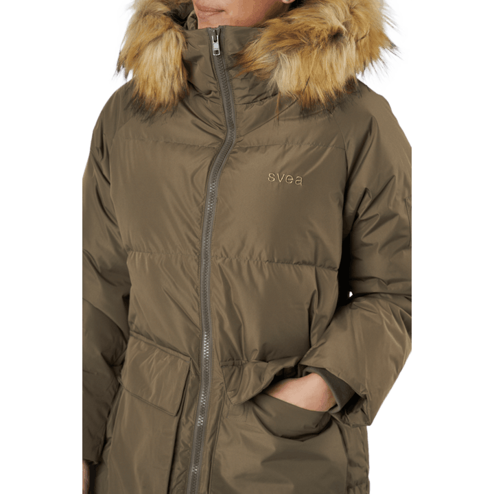 W. Loose Fur Hood Coat Mole