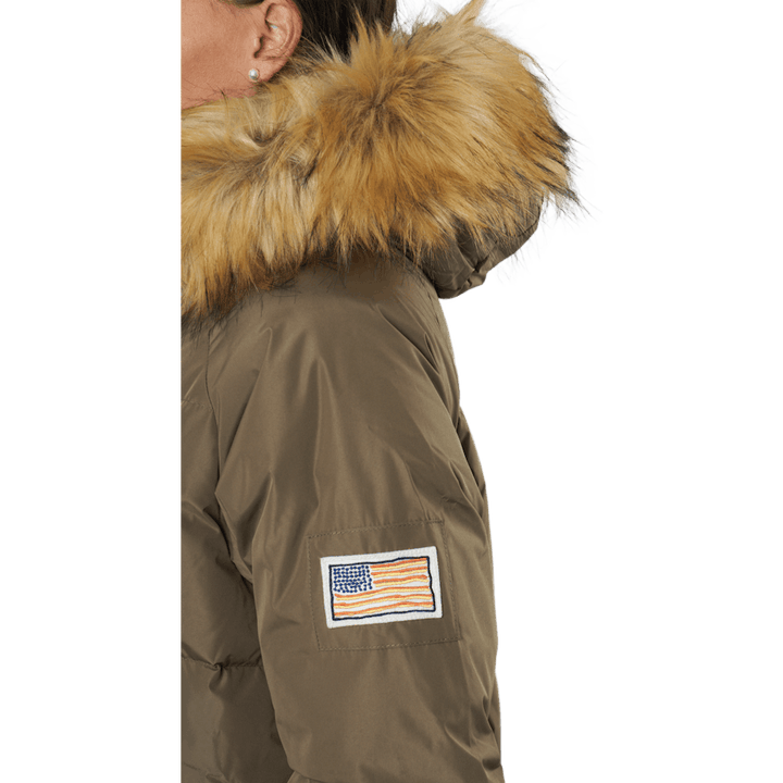 W. Loose Fur Hood Coat Mole