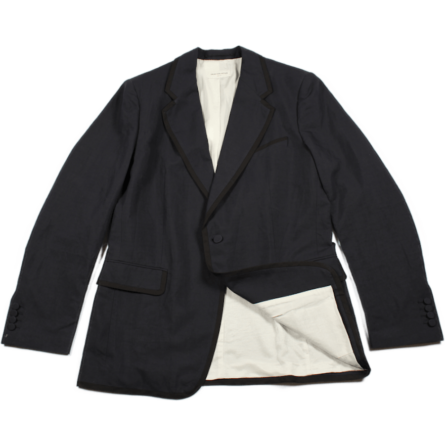 Gebogene Jacke Marine