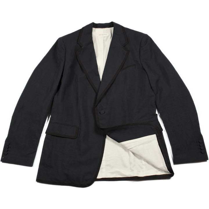 Gebogene Jacke Marine