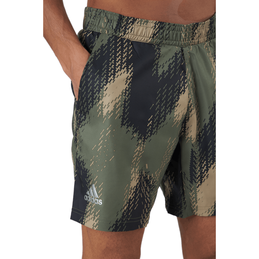 Short imprimé 7 pouces P.bleu 000/marron