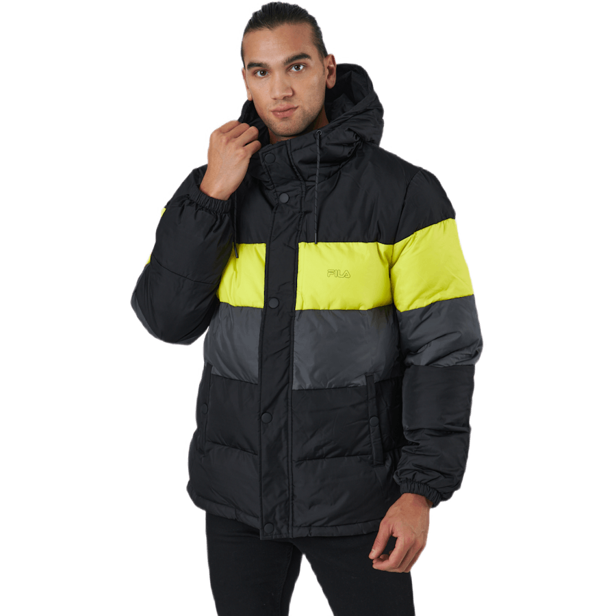 Pirro Blocked Puff Jacket Black-asphalt-sulphur Spring