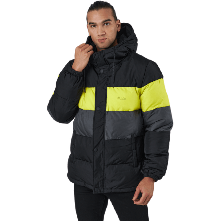 Pirro Blocked Puff Jacket Black-asphalt-sulphur Spring