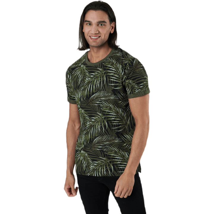 Beach Ss Tee Aop Ltn Svart