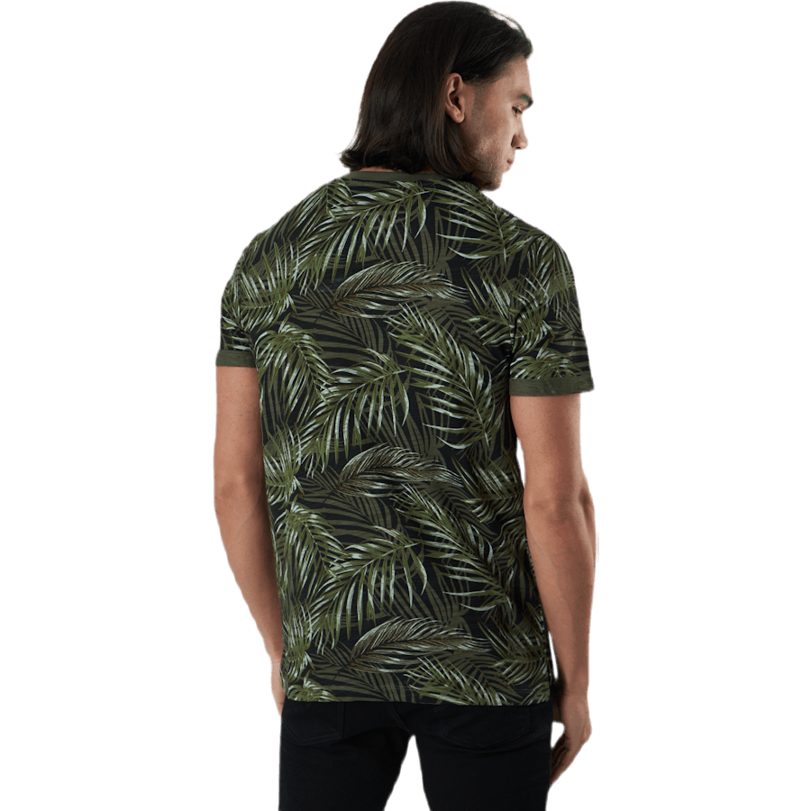 Beach Ss Tee Aop Ltn Svart