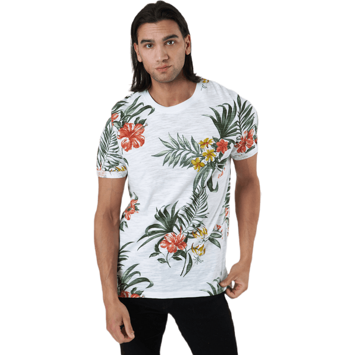 Beach Ss Tee Aop Ltn Vit