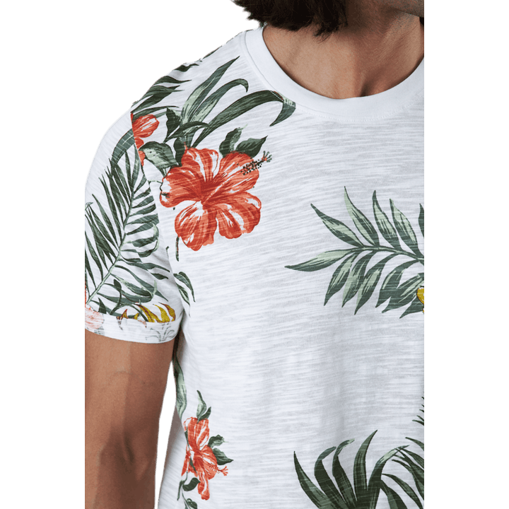 Beach Ss Tee Aop Ltn Vit