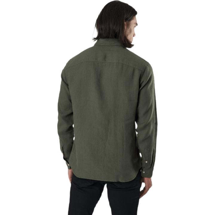 Bluplain Linen Shirt L/s Svart