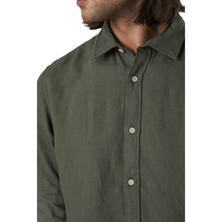 Bluplain Linen Shirt L/s Svart