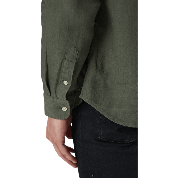 Bluplain Linen Shirt L/s Svart
