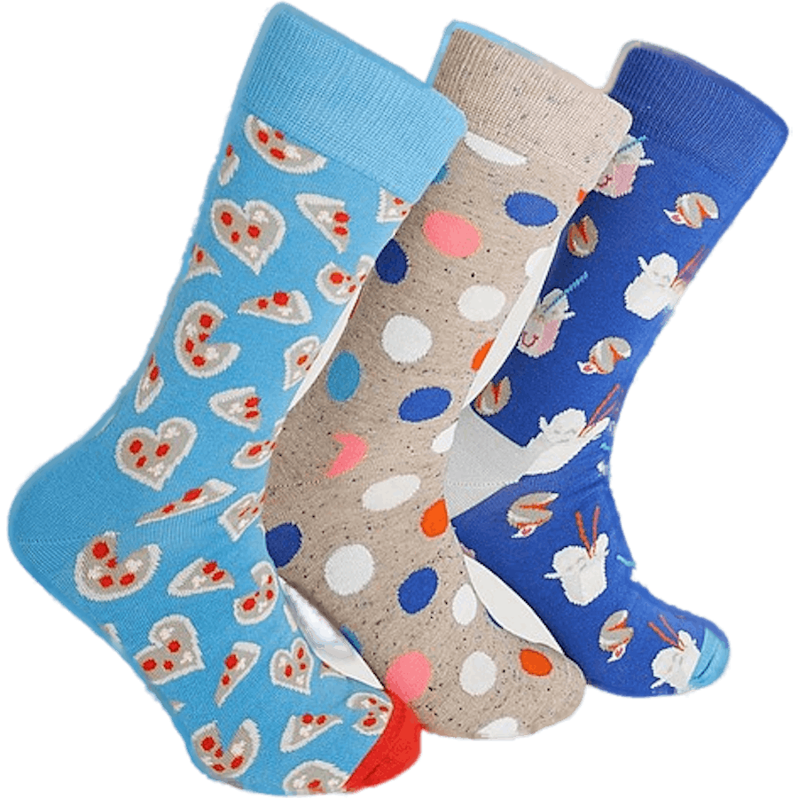 Dárkové ponožky Pizza Love 3-pack S Multi Color