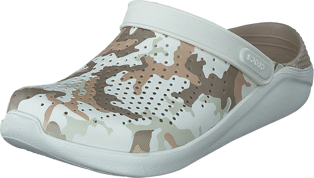 Literide Printed Camo Clog Almost White