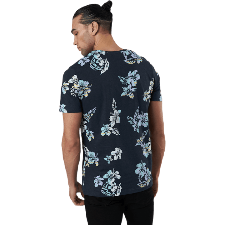 Hazy Aop Tee Ss Crew Neck Dark Navy