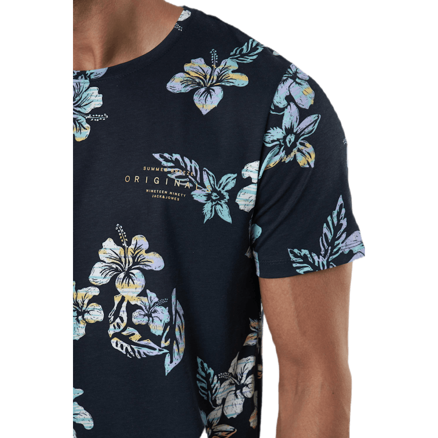 Hazy Aop Tee Ss Crew Neck Dark Navy