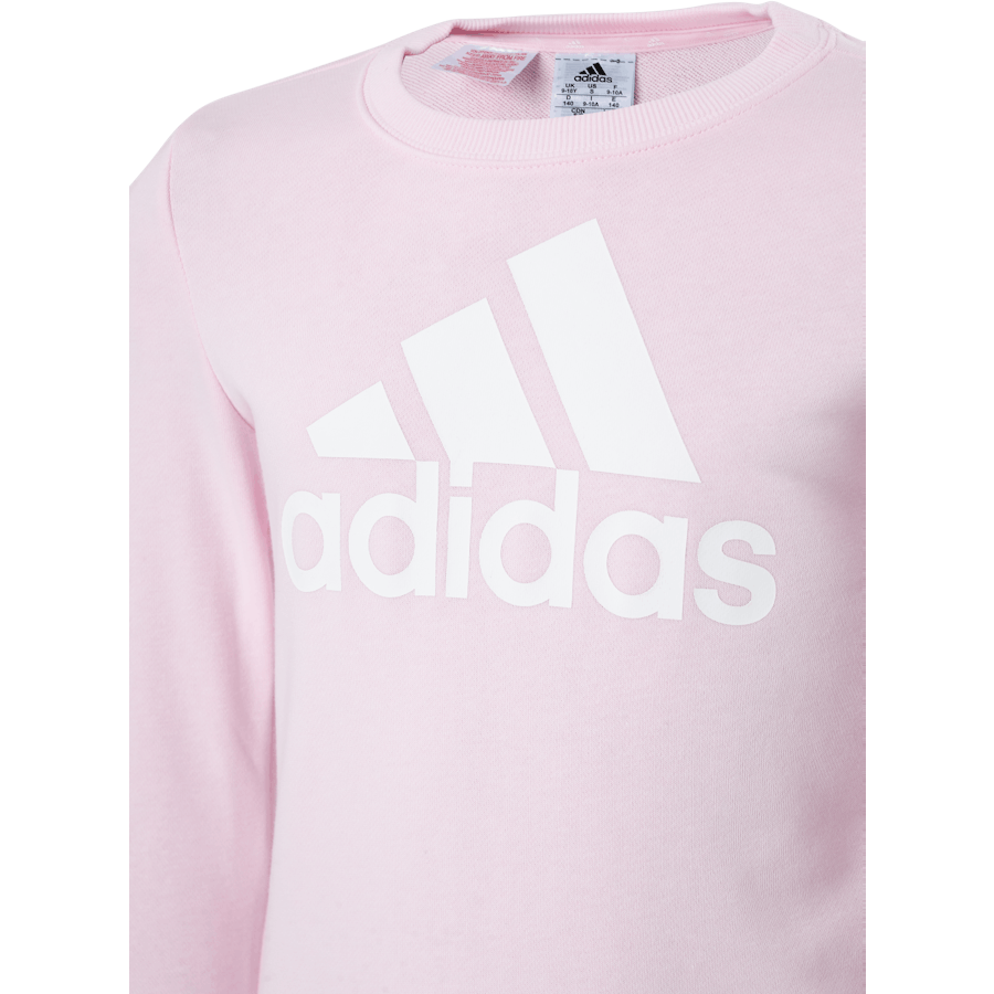 Adidas Girls Essentials Felpa Big Logo Rosa chiaro / Bianco