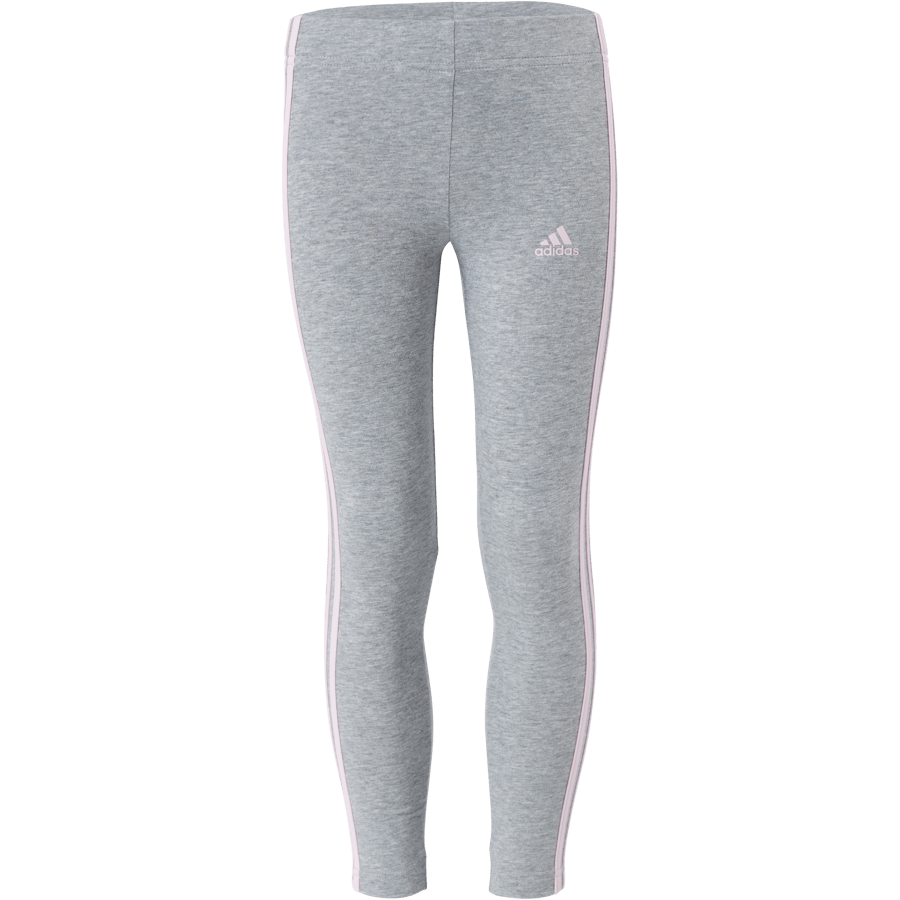 Legging Adidas Essentials 3 Stripes pour fille, gris moyen chiné / rose clair